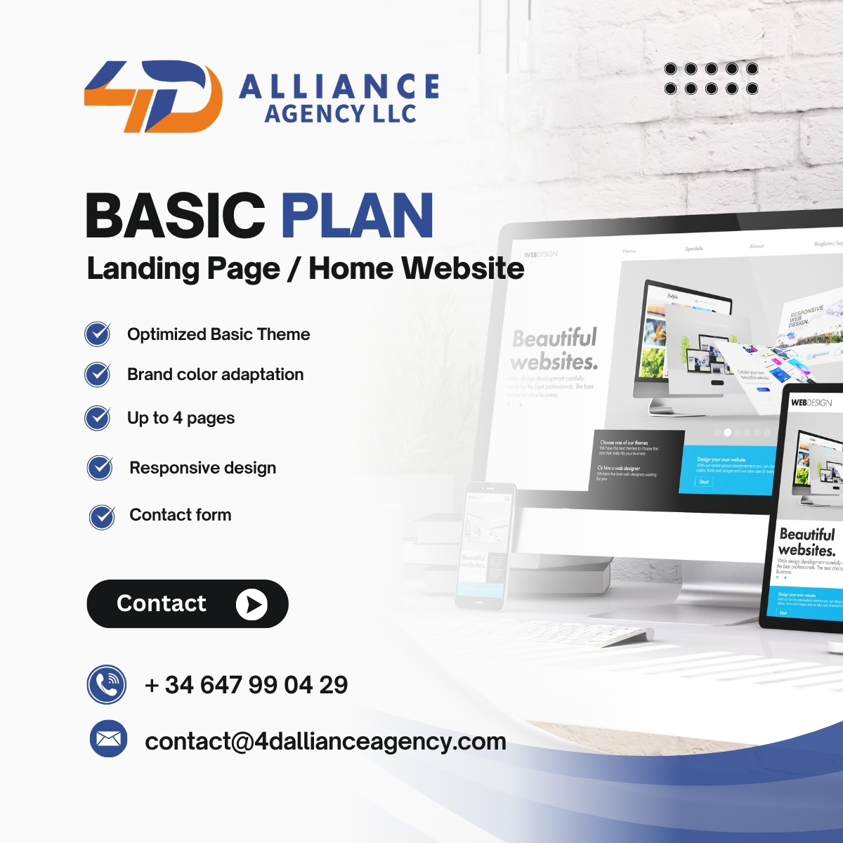BASIC PLAN – Landing Page / Initial Website