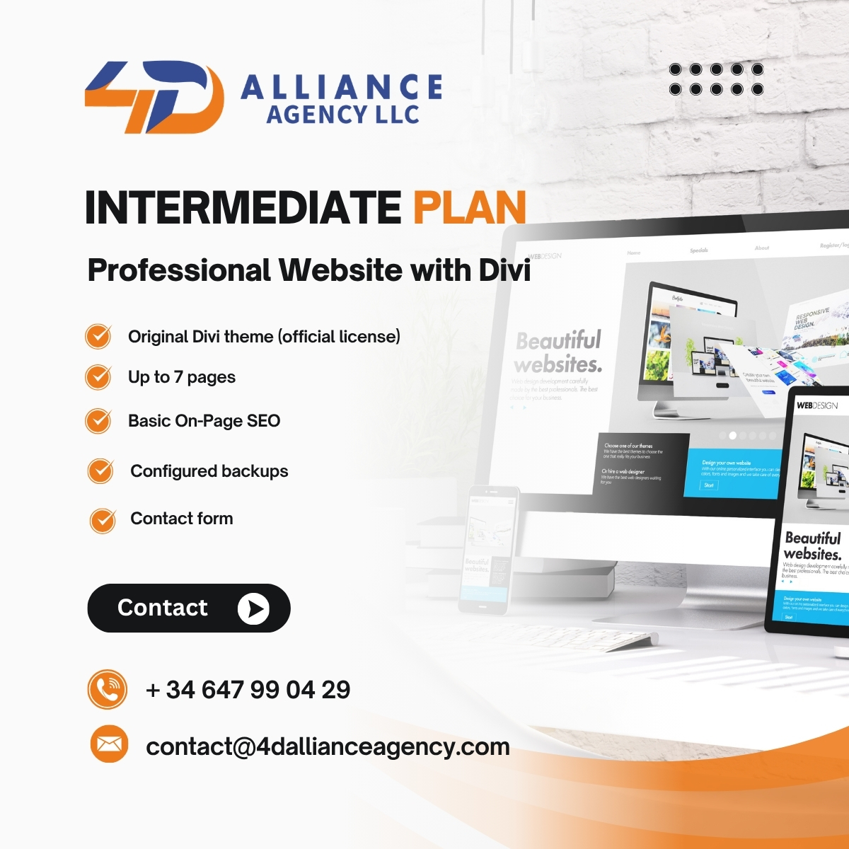 INTERMEDIATE PLAN – Professional Website with Divi