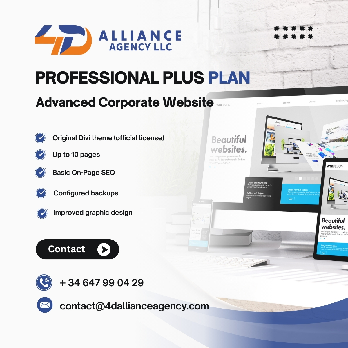 PROFESSIONAL PLUS PLAN – Advanced Corporate Website